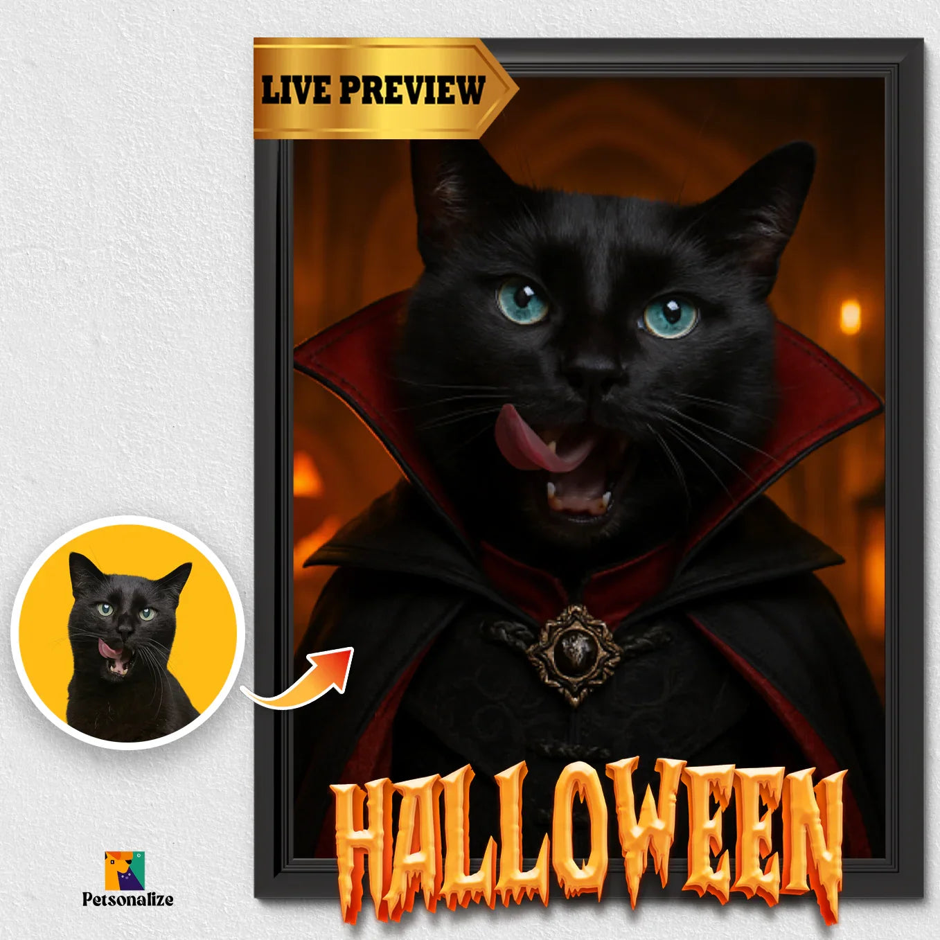 Personalized Pet Halloween Portrait - Petsonalize