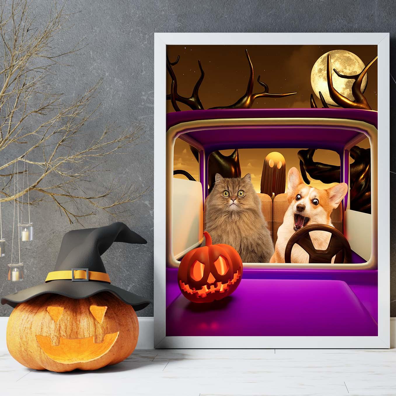 RUN!!! - Personalized Halloween Pet Poster - Petsonalize